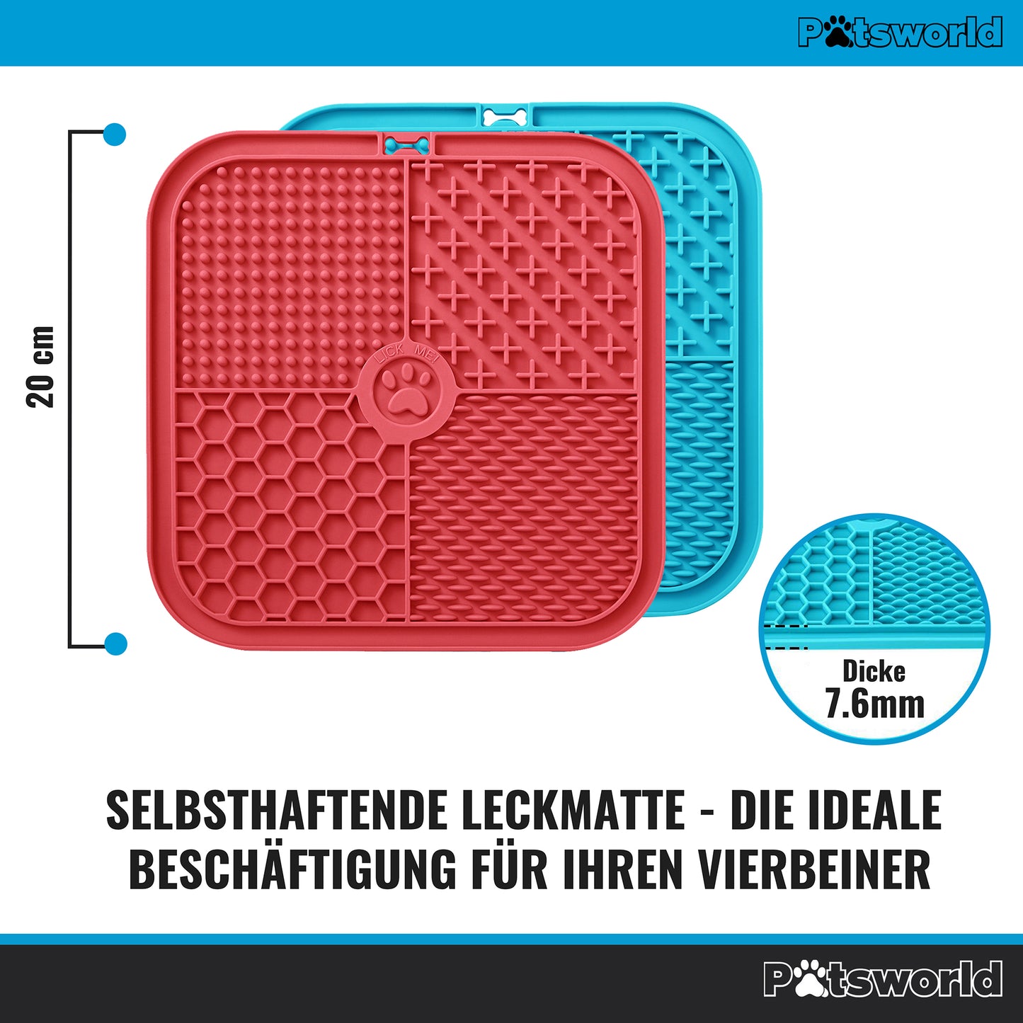 Leckmatte 2er Pack Schleckmatte mit Silikonspachtel | BPA-Frei